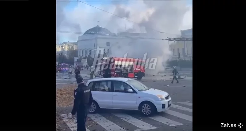 Взрывы возле Дома учителя, Александровская, гимназия и Академия наук Украины.