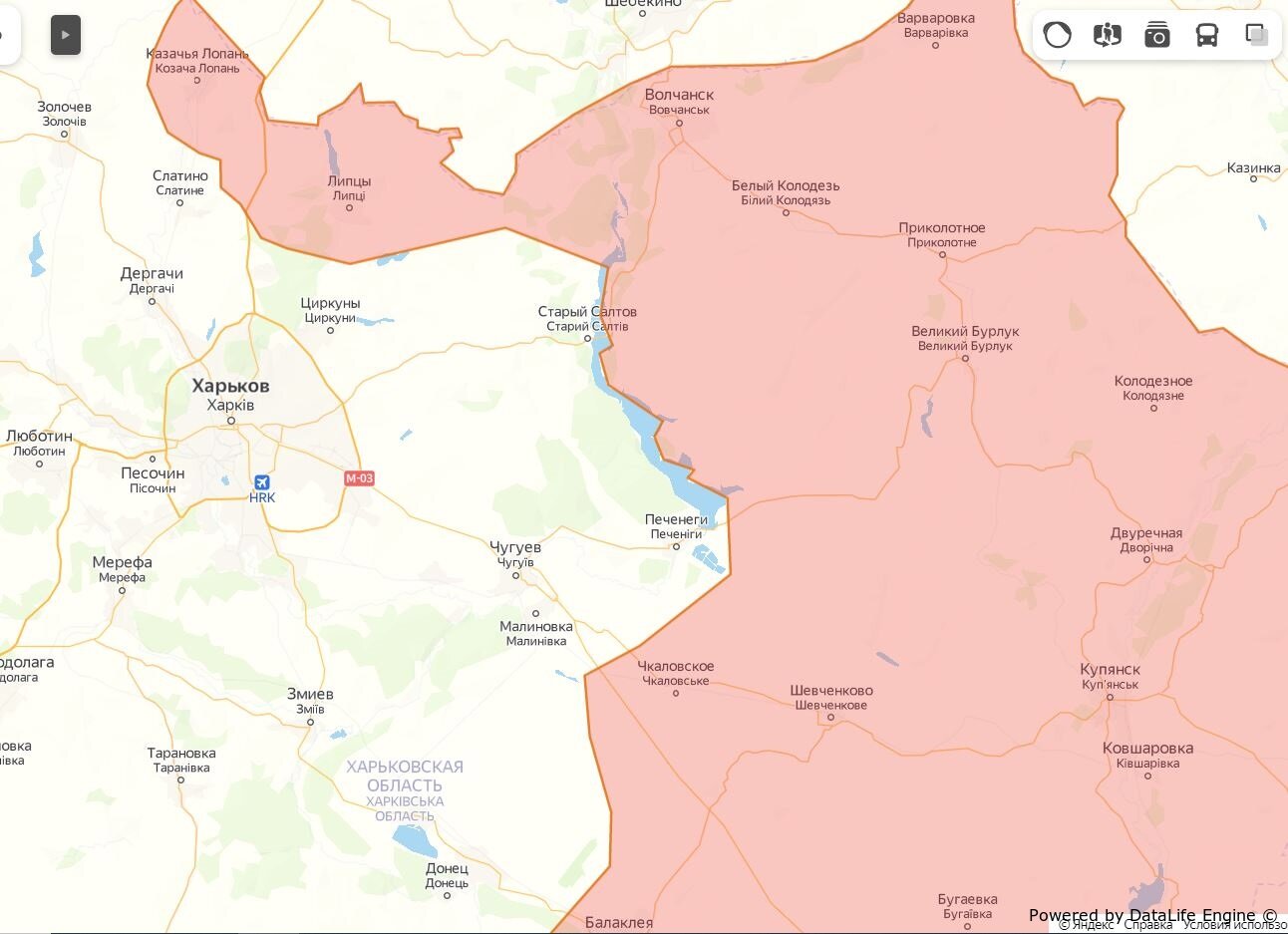 Карта военной операции на Украине