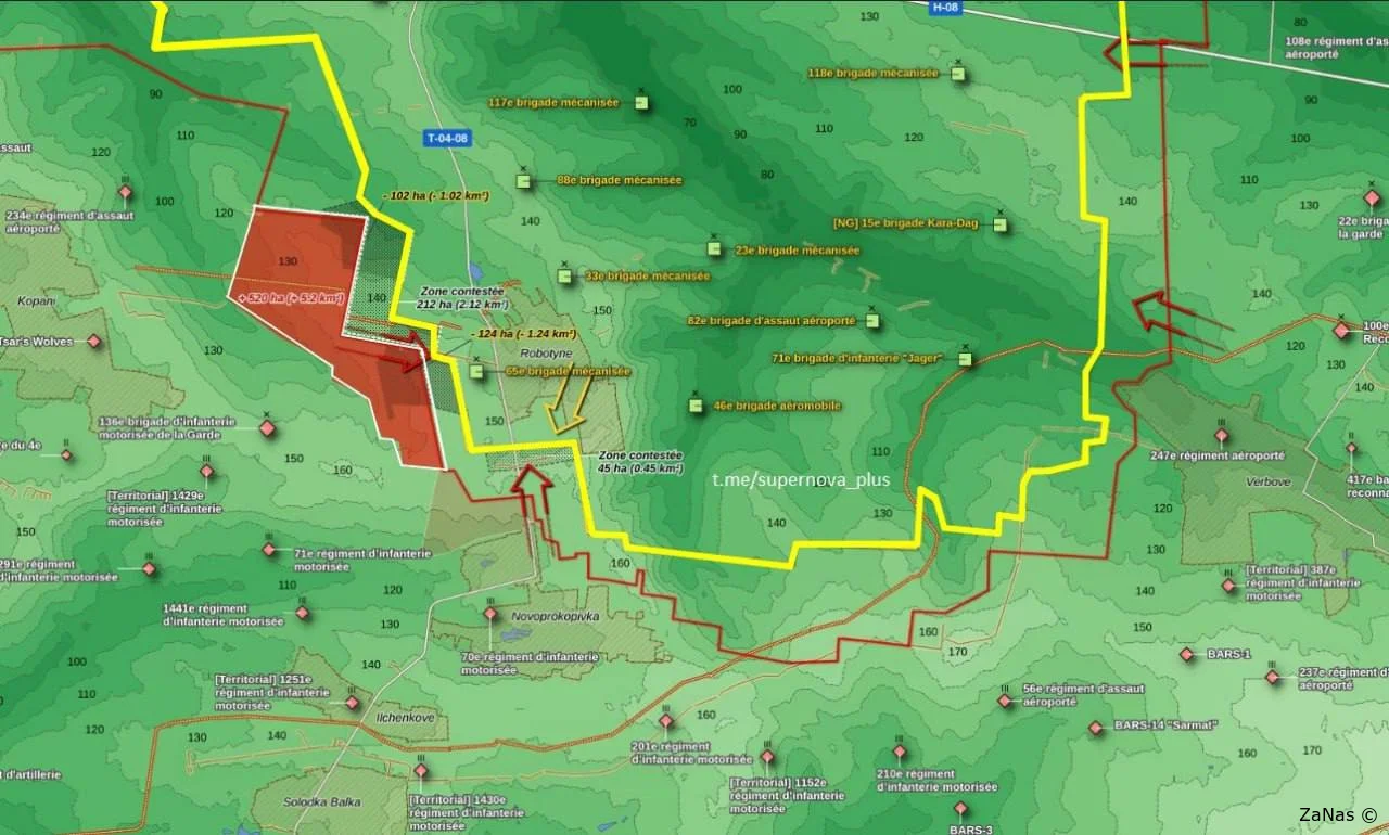 Запорожское направление. Карта боевых действий на 14.12.2023